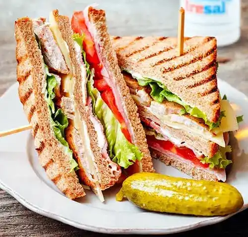 Sándwich de pollo con pepinillo