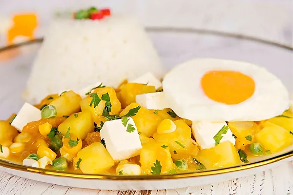 Locro de zapallo con huevo